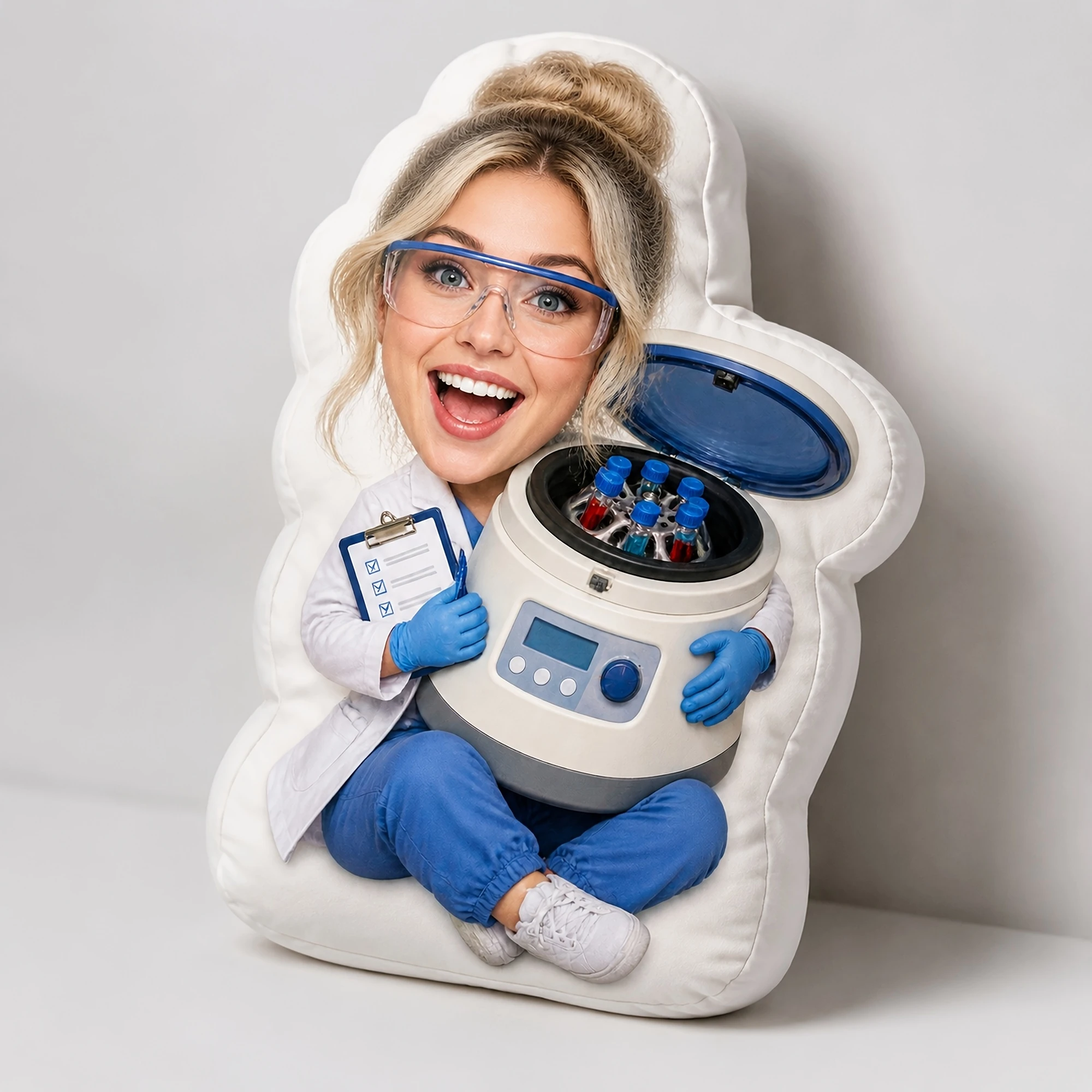 1pc Custom Double Sided Printed Novelty Irregular Shaped Throw Pillow, Dentist Astronaut Design Cushion for Sofa, Bedroom, Offic