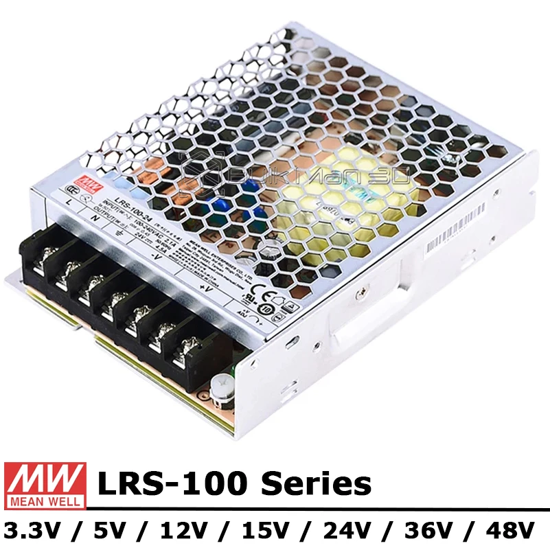 Mean Well LRS-100 Series AC/DC 100W 3.3V 12V 15V 24V 36V 48V Single Output Switching Power Supply Unit