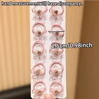 10pcs Girls Elastic Hair Bands with Rhinestone And Flower Decorations High Elasticity Durable Hair Ties for Outdoors Decoration 6