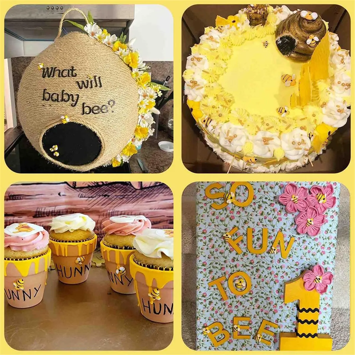 ABZT 50 Pcs Resin Bees Charms for Crafts, DIY Decorations & Scrapbooking with Storage Box