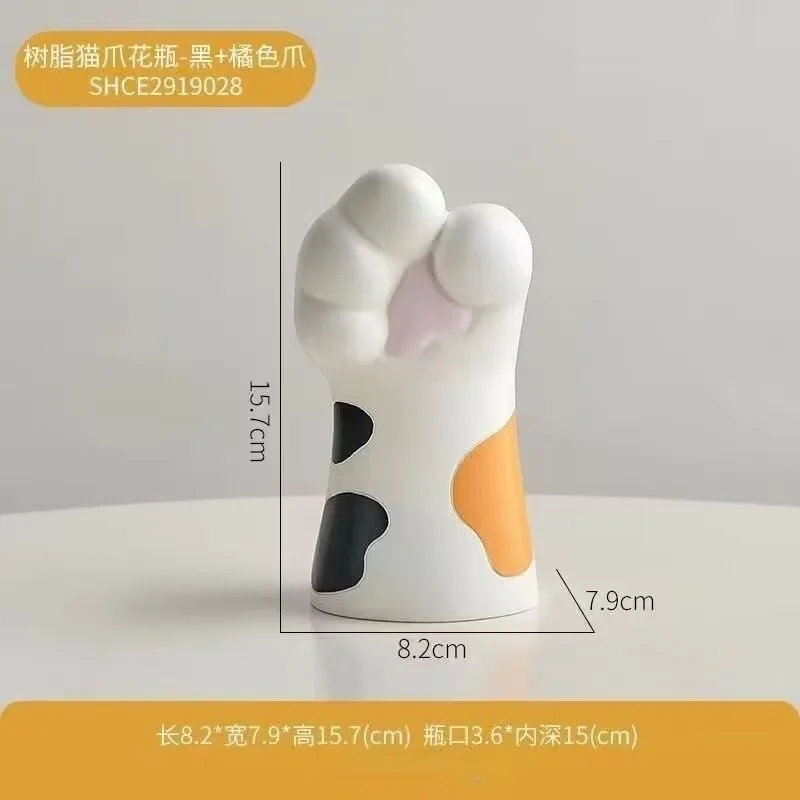 Creative Cat Claw Vase Resin Ornament, Cute Desktop Living Room TV Cabinet Home Decor
