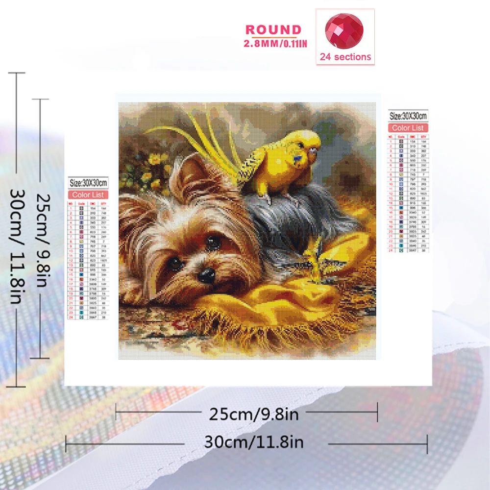 Momoart New Arrival Diamond Painting Dog Animal Rhinestones Picture Embroidery Bird DIY Full Square Mosaic Decor For Home