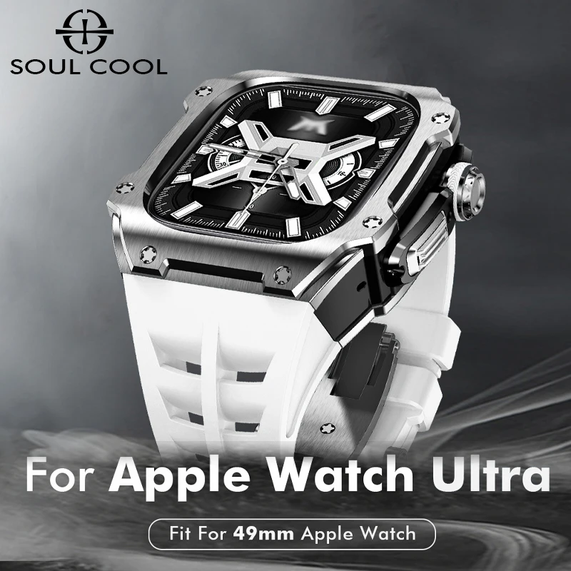 

For Apple Watch Ultra 49mm Case 316L Stainless Steel Luxury Fashion Modification Kit Case Band Protection IWatch S8 Series