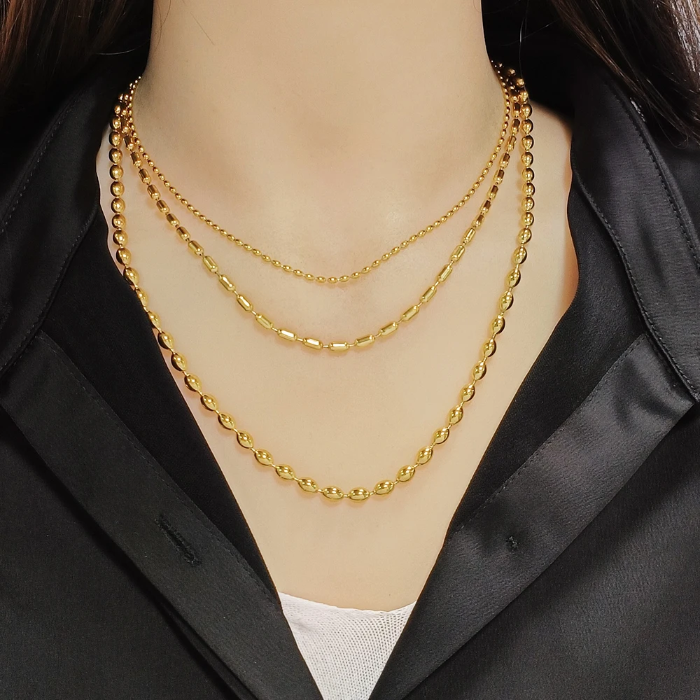 316 Stainless Steel Necklaces For Women Necklace Bead Necklace Choker Necklace Long Beads Chain Necklace Jewelry Gift Wholesale