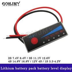 3.7V 2S/3S/4S lityum pil paketi pil seviyesi göstergesi 12V1 araba aküsü gösterge ışığı kurulu anti ters bağlantı