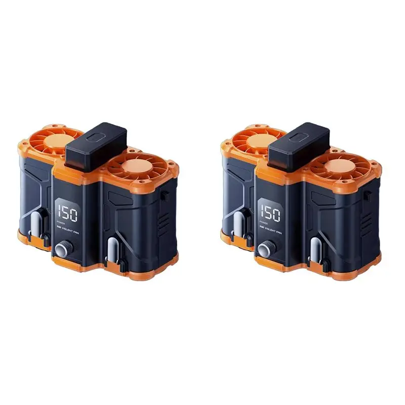 

【ЭЛЕКТРОННЫЕ АКСЕССУАРЫ】2 вентилятора на пояс с аккумуляторами по 10000 мАч, двумя воздуховодами, съемным аккумулятором, портативным креплением-клипсой, для использования при высоких температурах