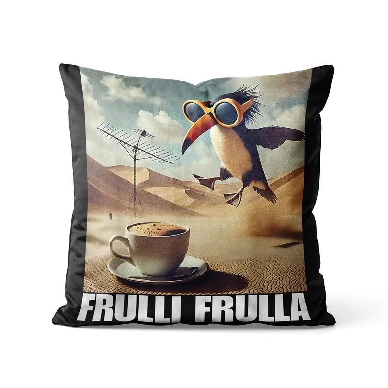 Gaslight Gatekeep Girlboss Frulli Frulla Italian Brainrot Funny Meme Throw Pillow Covers Cushion Cases Pillowcases 45cm x 45cm
