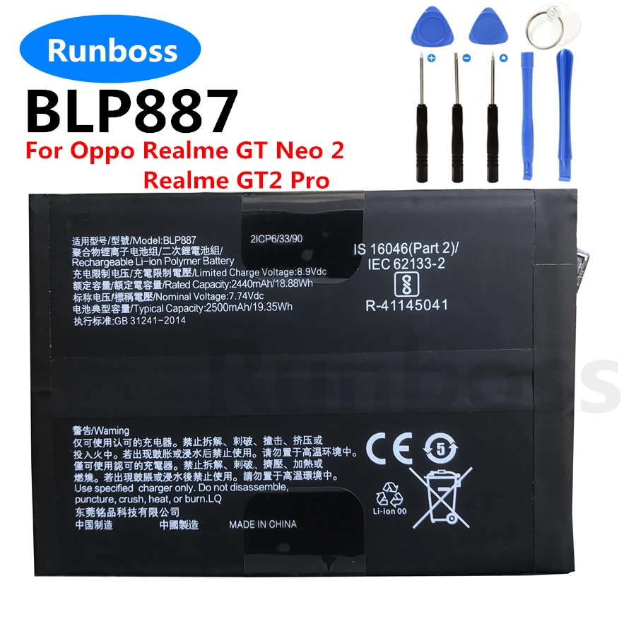 Originale BLP809 BLP887 per OPPO Realme GT NEO 2 3 GT2 C17 V3 Q3i Q3s Q3 Q2 7 7i 8 8i trova X3 X5 Pro A15 A15s A35 A97 5G batteria