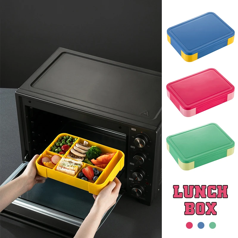 

Lunch Bento Box with 5 Compartments Snack Box for Kids and Adults Work School Student Compartments Sealed Fruit Box Salad Box