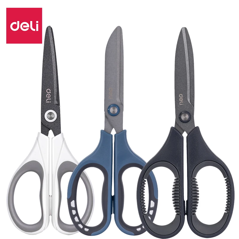 Deli Scissors Alloy Stainless Steel Anti Stick Scissors Stationery Office Student DIY Hand Craft School Scissors Tool Supplies