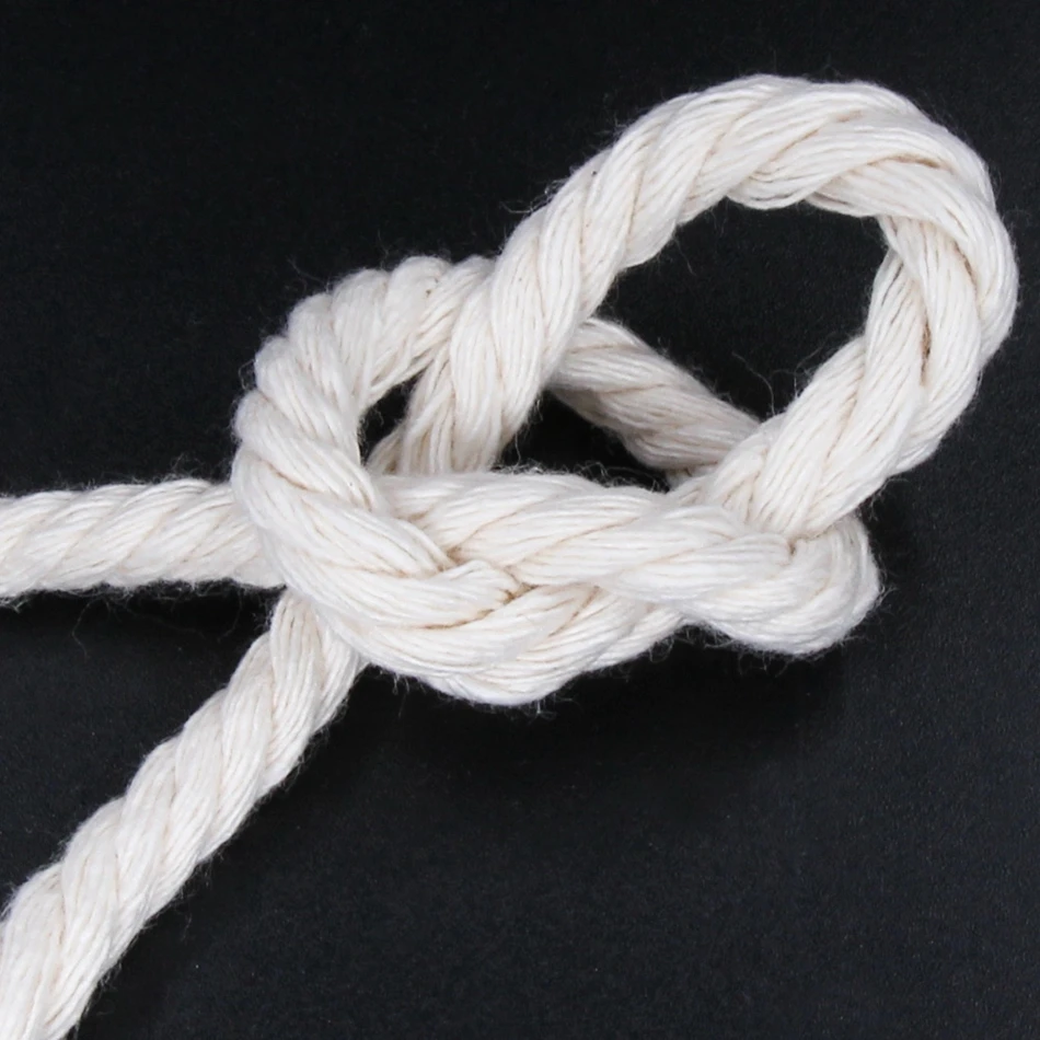 Cuerda de macramé de algodón 100%, 1mm-10mm, colgadores de pared hechos a mano, cuerda Natural de 3mm, costura Bohemia, decoración del hogar de boda
