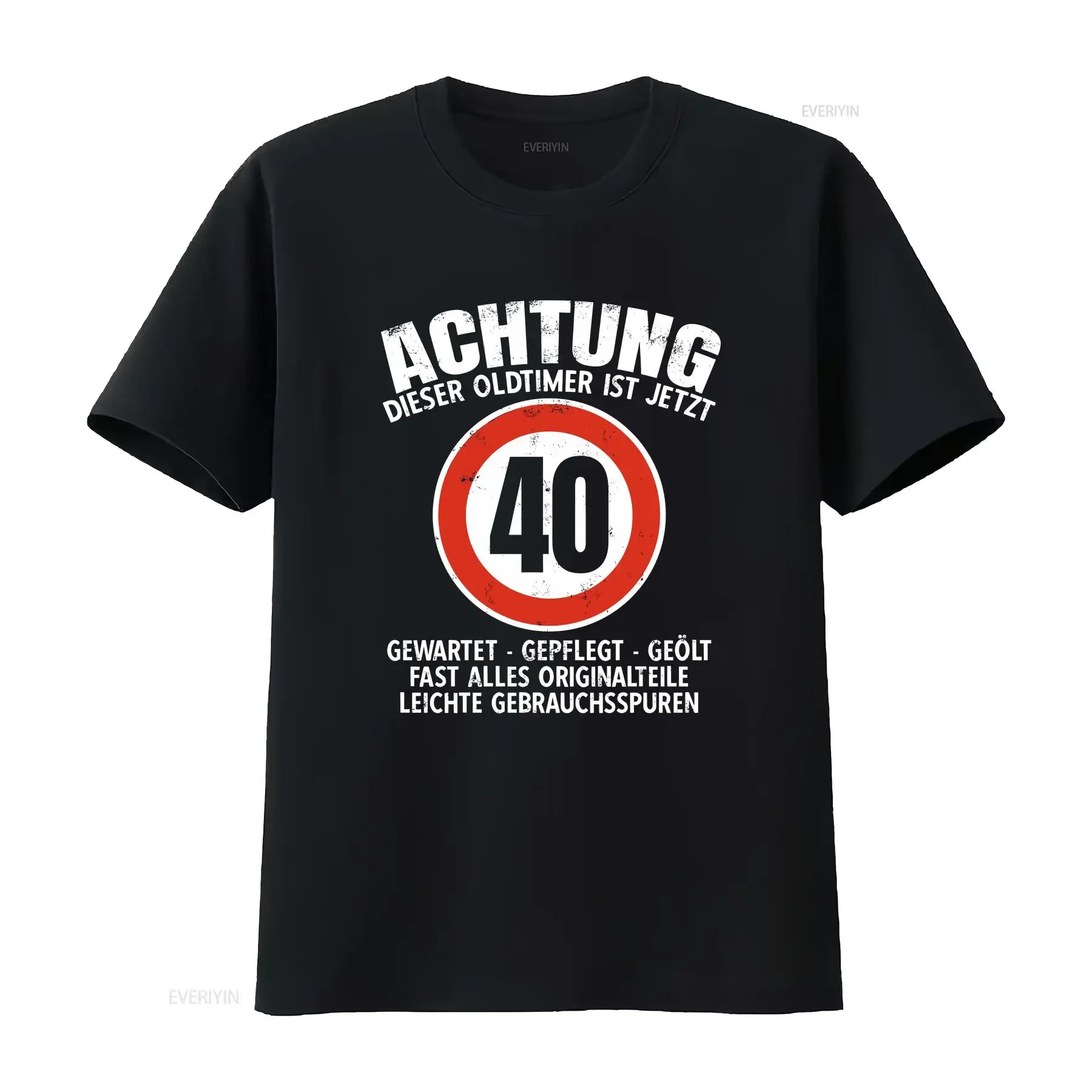 40 Geburtstag T Shirt Oldtimer ist Schonend behandeln Tempo vintage Washed Versatile fashion Slightly Casual Breathable