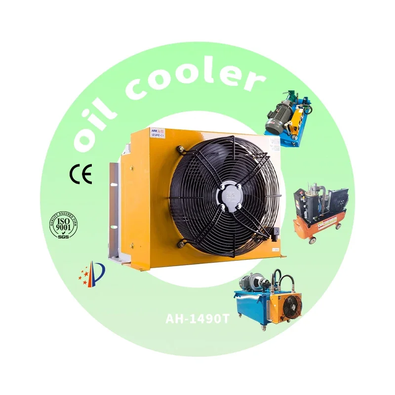 AH1490T-250L / Min, DC12v 24v AC220v 380v Aluminum Hydraulic Oil Cooler Radiator Heat Exchanger for Hydraulic Machine