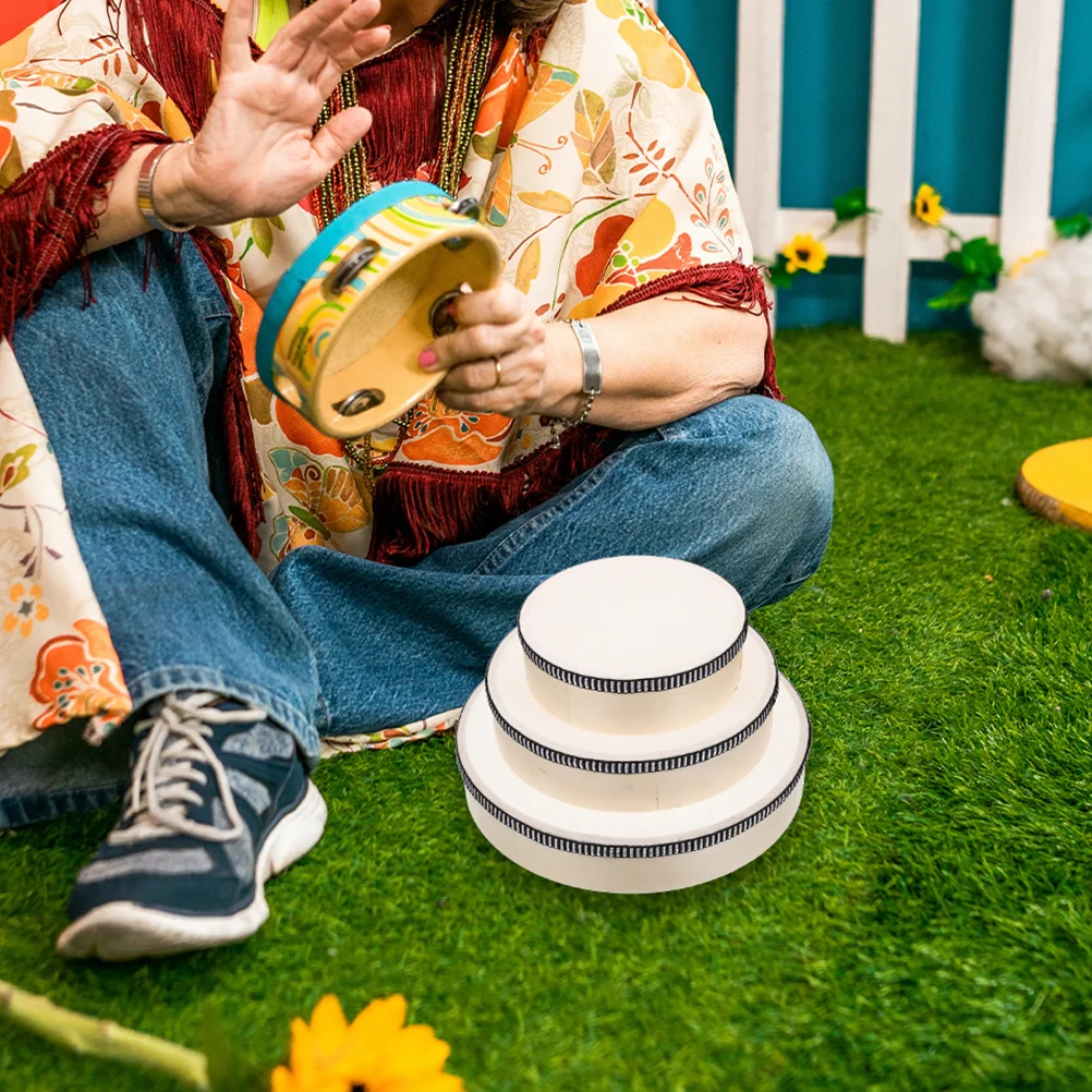 3 Pcs 8 Inches Tambourine Instrument Musical Adult for Adults Instruments Professional Drum