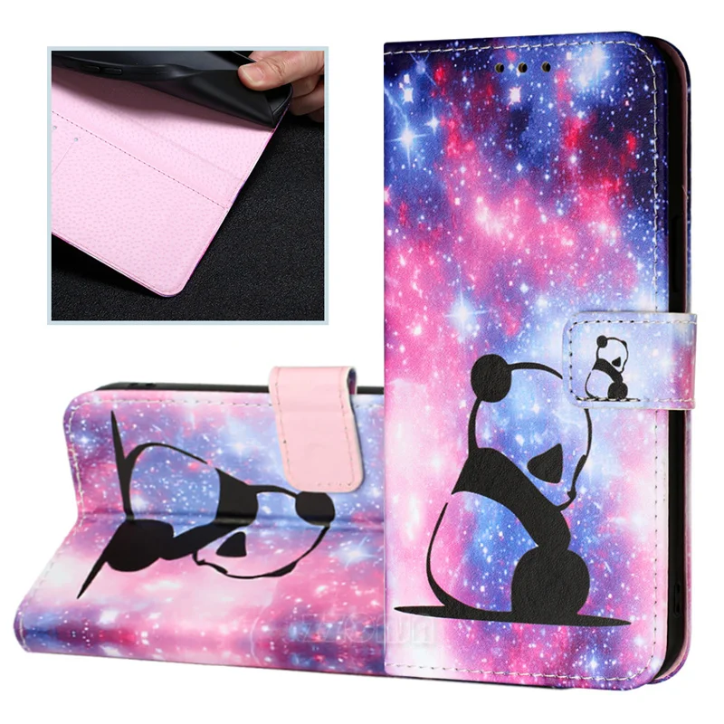 Colorful Sea Panda For Xiaomi 11T Pro 11X 10 Lite 10S POCO X4 Pro 5G X3 NFC M4Pro M3 F3 Case Flip Leather Stand Card Slots Cover