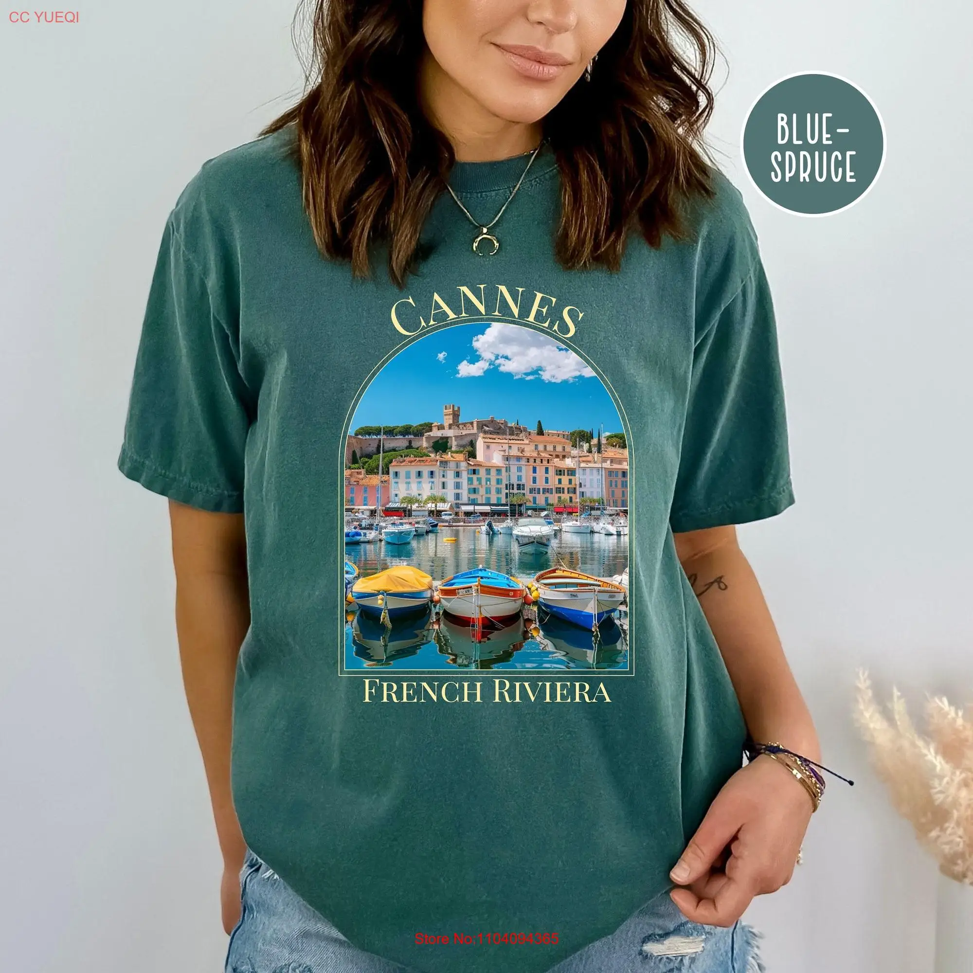 Cannes French Riviera Comfort Colors T Shirt Vacation GifT Travel France Sailing long or short sleeves