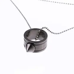 Ring Steel Ring with Necklace Chain for Friends WOmen Gift