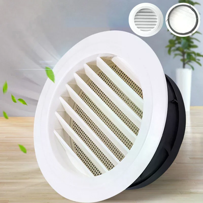 1pcs Exterior Wall Air Vent Grille Plastic Round Air Exhaust Vent Grille Ducting