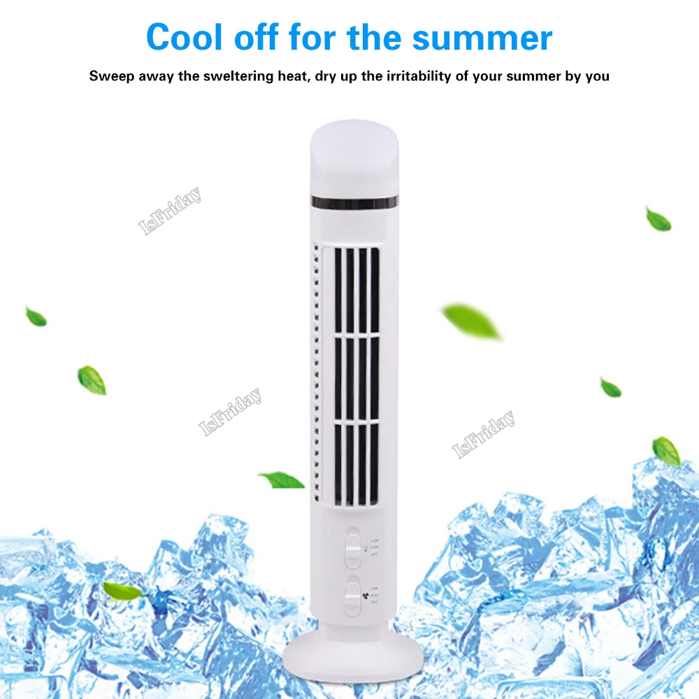 Portable Desk Table Fan Oscillating Tower Fan with 2 Speeds Quiet Cooling Personal-Small Bladeless Fan for Bedroom Home