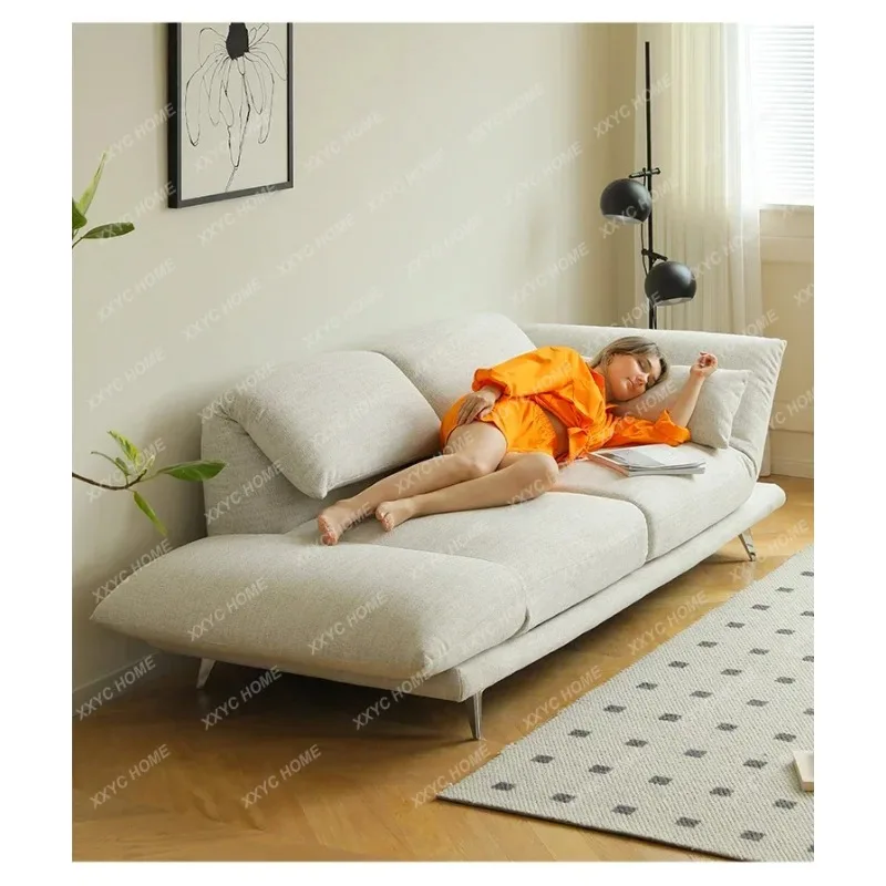 XXMultifunctional Sofa Modern Simple Deformation Rotating Backrest Small Apartment Straight Row Fabric Sofa
