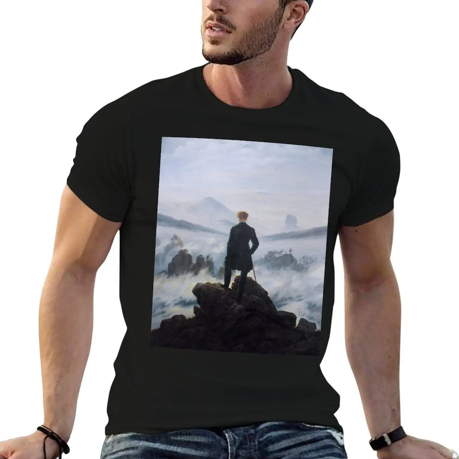 

Fine Art: Wanderer above the Sea of Fog T-Shirt t shirts for man graphic tees t shirts for man graphic funny T-Shirt