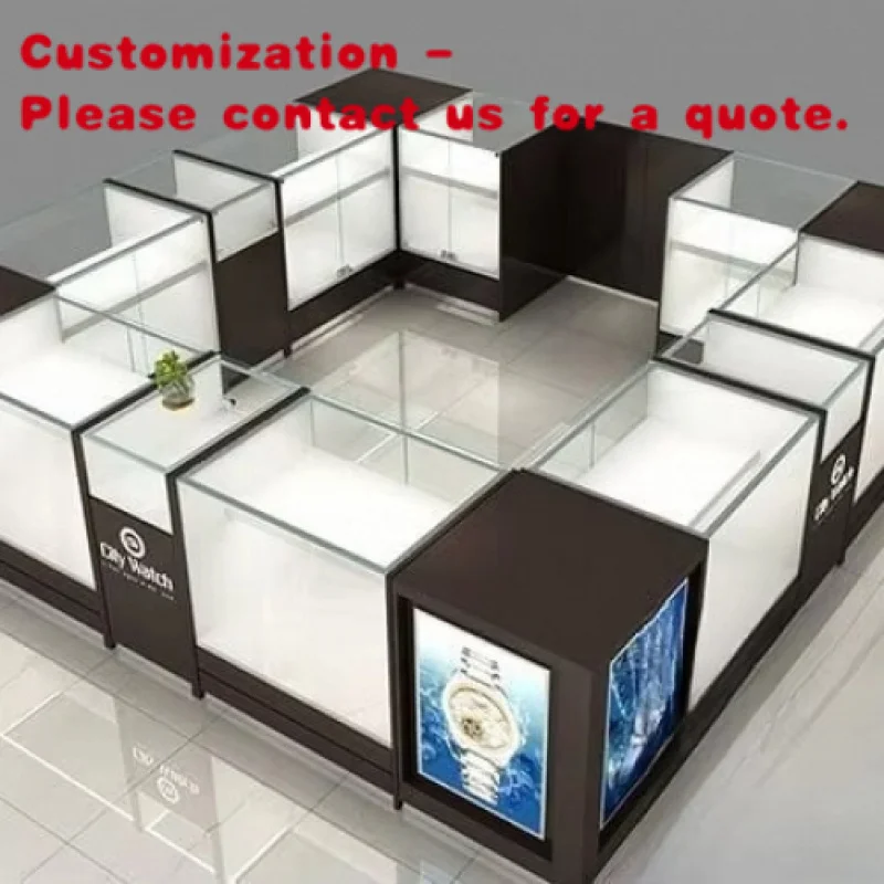 custom.M2 Display UK Shopping Mall Watch Display Showcase Custom Glass Counter Cabinet Jewelry Kiosk Sale