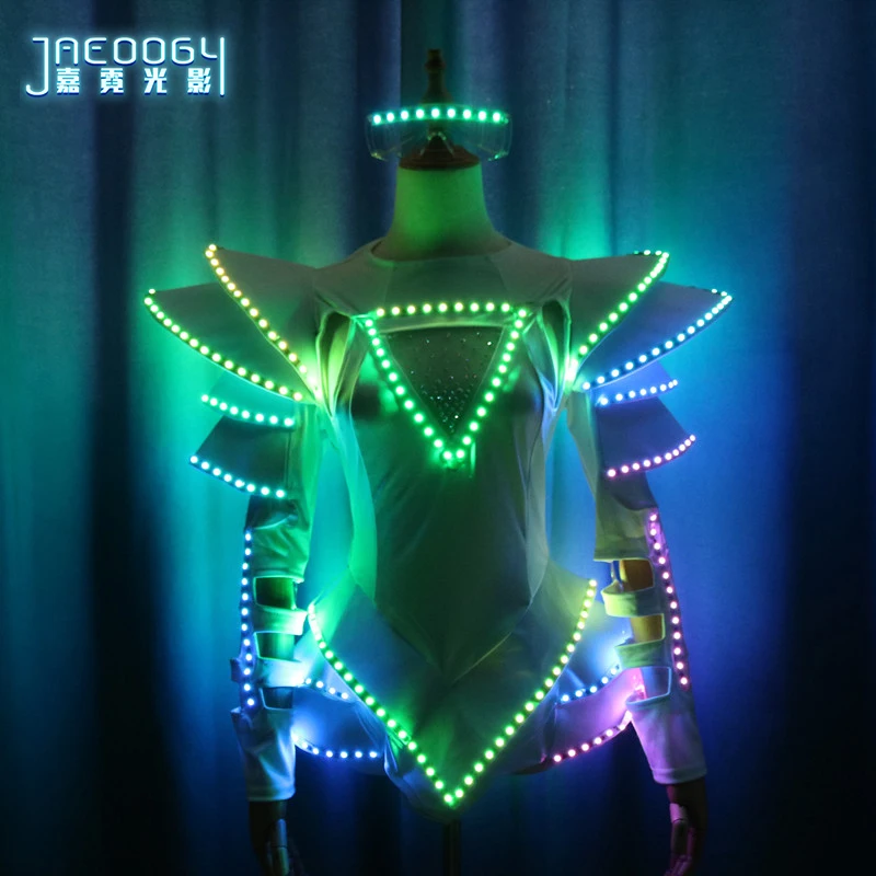 Imagem -05 - Personalizado Led Ballet Dress para Mulheres Saia Sexy Stage Show Props Night Party Apparel dj e Bar Apparel