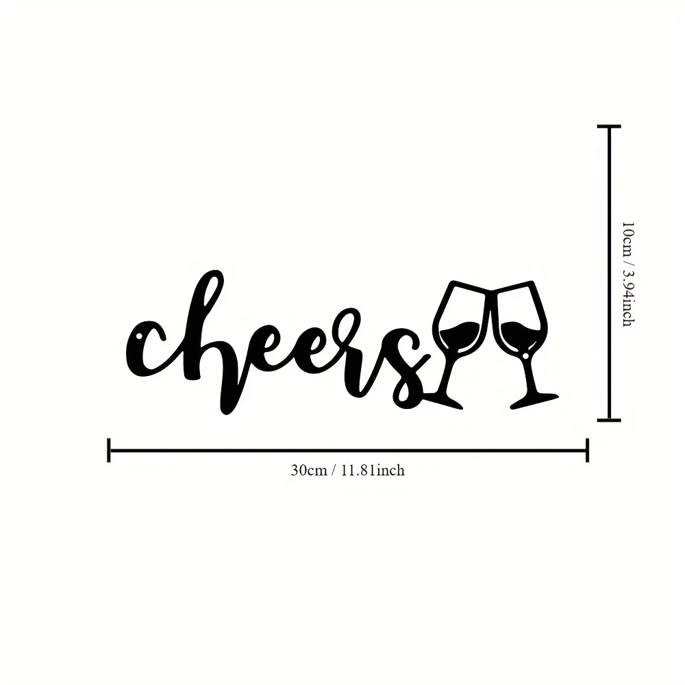 Cheers to Wine Lovers: 1pc Metal  Wall Art with Wine Glasses - Perfect for Bar, Kitchen & Party Decor