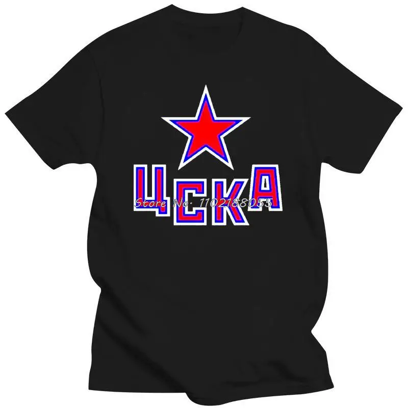 New HC CSKA Moscow KHL Russian Professional Hockey RED T-Shirt Harajuku Streetwear  Men Cotton Tshirt Tees