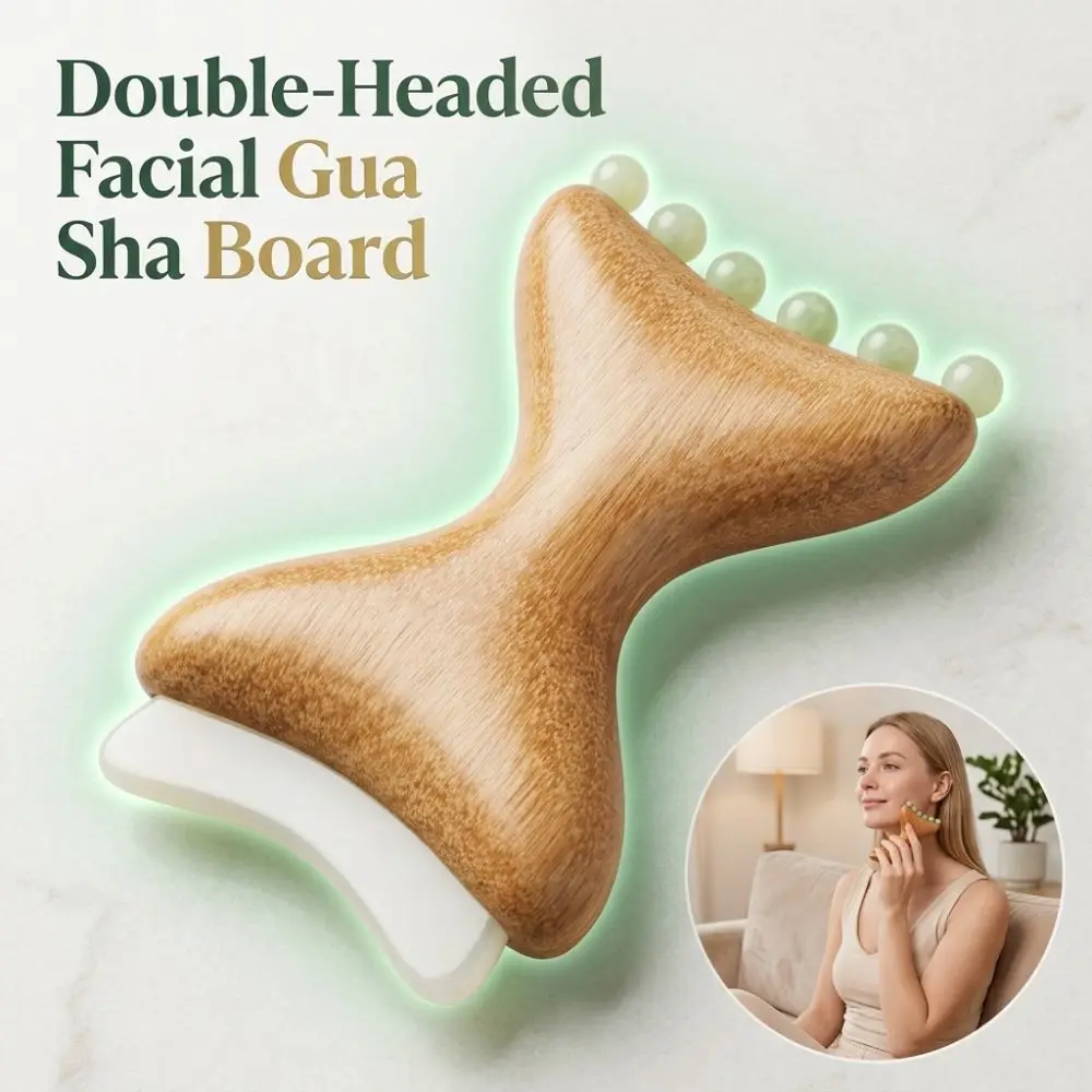 Double-headed Facial Gua Sha Board Six-Claw Anti-static Acupoint Scraping Massager Wide Tooth Acupressure Meridian Massage Comb