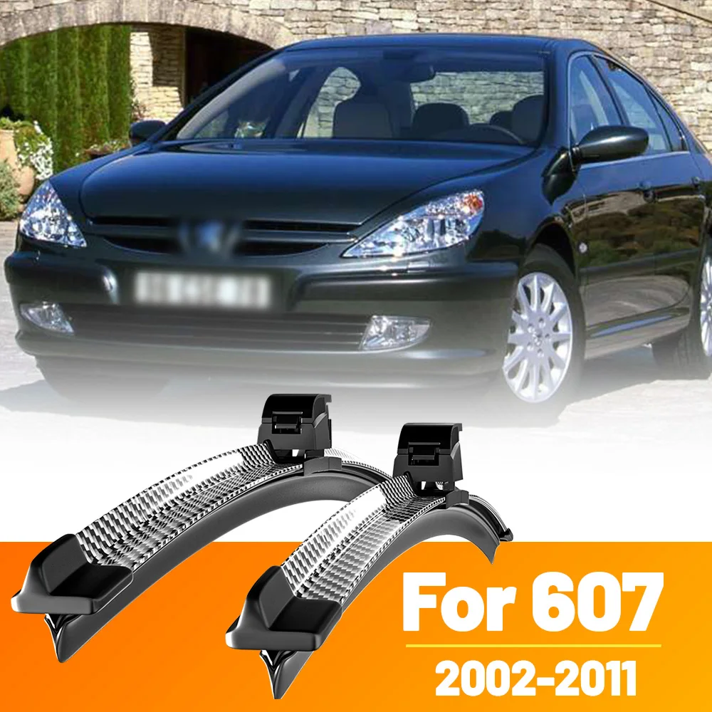 

2pcs Front Windshield Windscreen Wiper Blades Carbon Fibre Wipers For Peugeot 607 2002-2011 2003 2004 2005 2006 2007 2008 2009