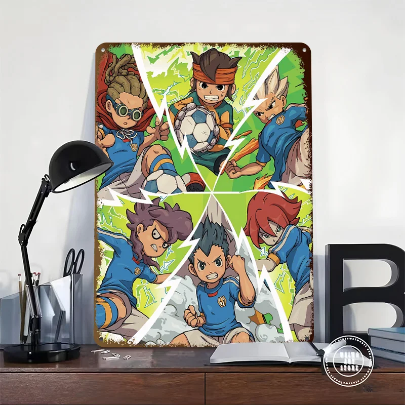 Inazuma Eleven Poster Customized Vintage Metal Signs Wall Art Retro Tin Plaque for Bedroom Decorations Home and Decoration House