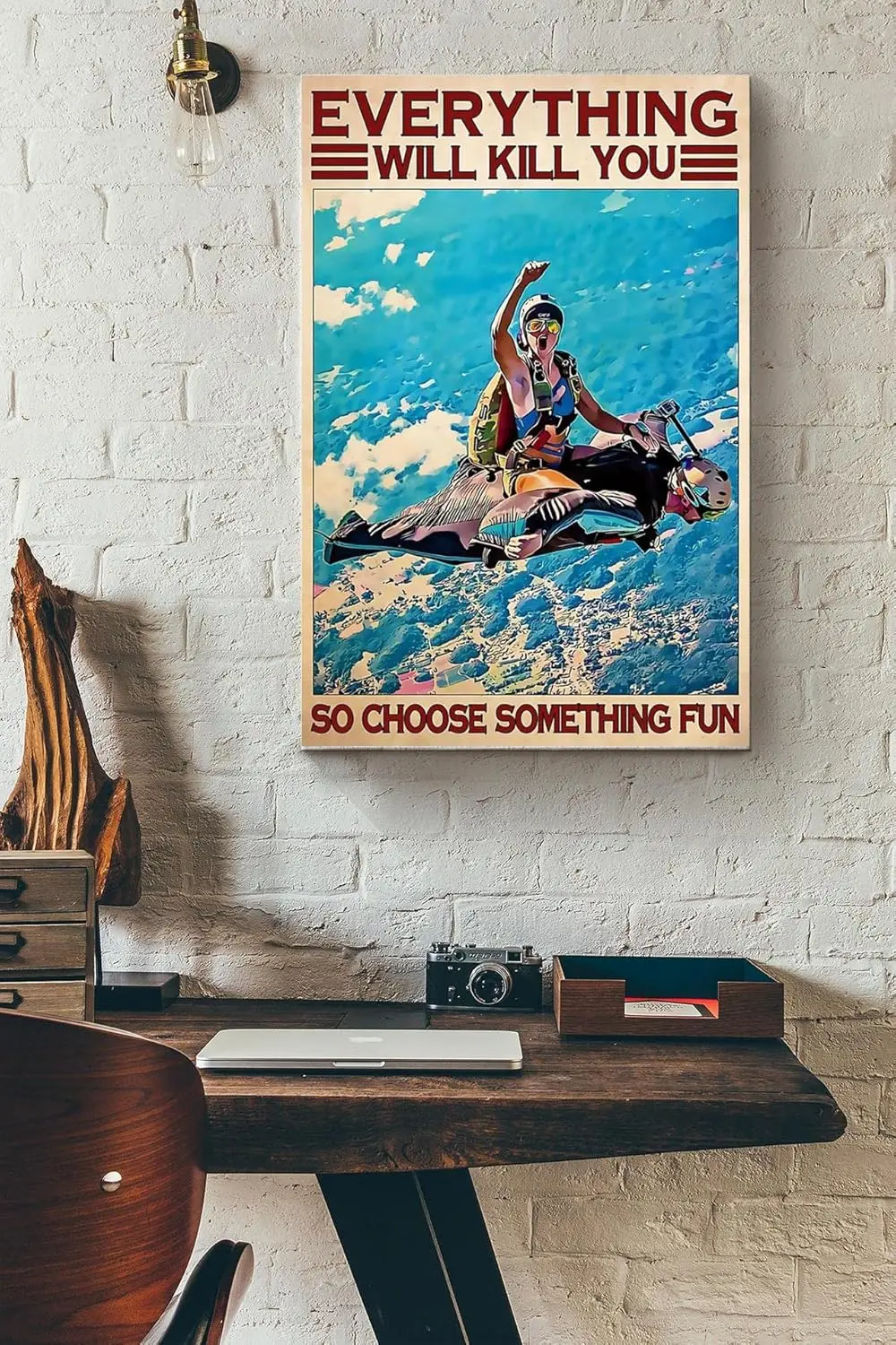 Wingsuit Flying Metal Tin Signs Everything Will Kill You So Choose Something Fun Posters Collectible Plaques For Extreme Sp sign