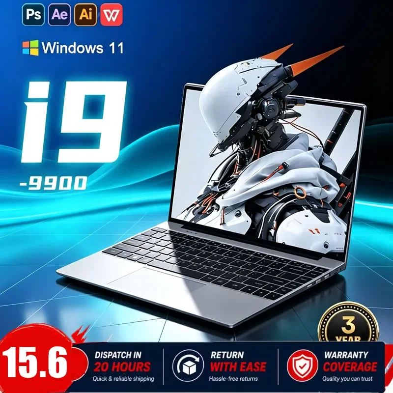LENOU NEW 15.6' Laptop Intel Core I9-9900 32GB 2TB Windows 11 Gaming Computer PC Gamer Office Ultra Slim Notebook 1920*1080 HD