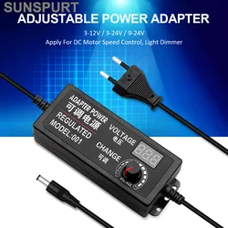 5 Adjustable power supply adapter AC to DC 3V 24V 9V 12V 15v 18v 1A 2A 3A 5A 10A Volt DC wall charger connector with Led display