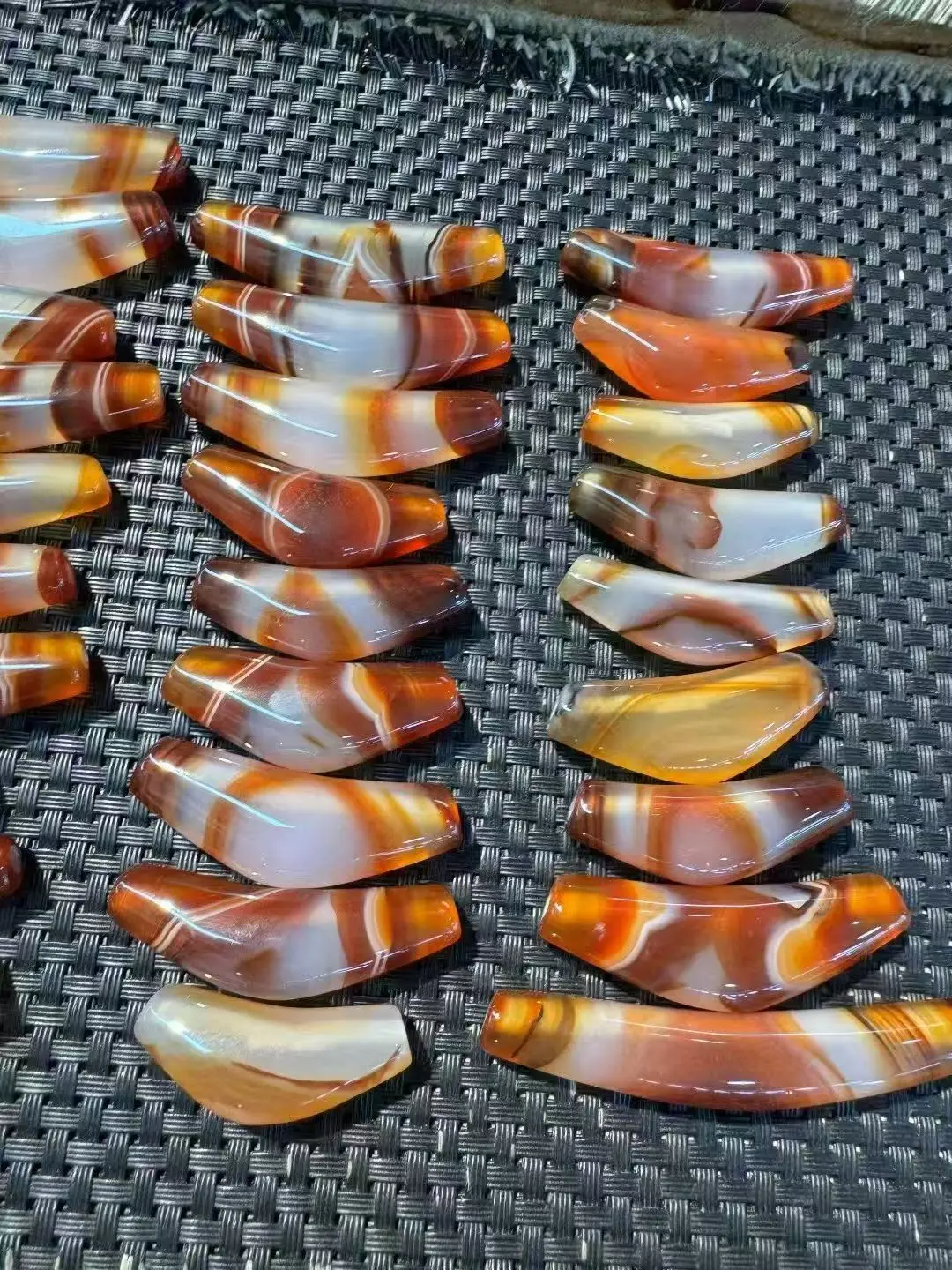 

28cs/lot Olivary Nucleus beads Natural Agate Ji Powerful Amulet Collectible DIY Beads for Jewelry