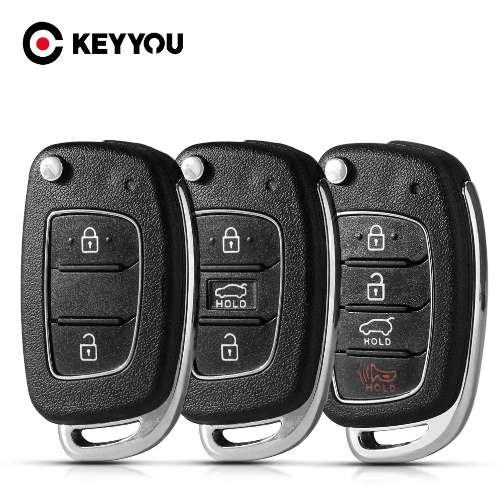 KEYYOU Remote Key Shell Case For Hyundai Sonata i10 Tucson Solaris Creta Elantra i20 ix25 2016 2017 2018 2019 Fob 2 3 4 Buttons
