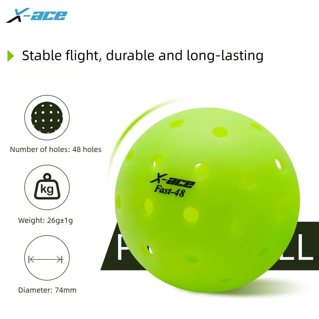 X-ACE Fast-48 Pickleball,Vibrant Green Rotomolded 48-Hole Pickleball,Stable Flight,Excellent Bounce Performance. image 3