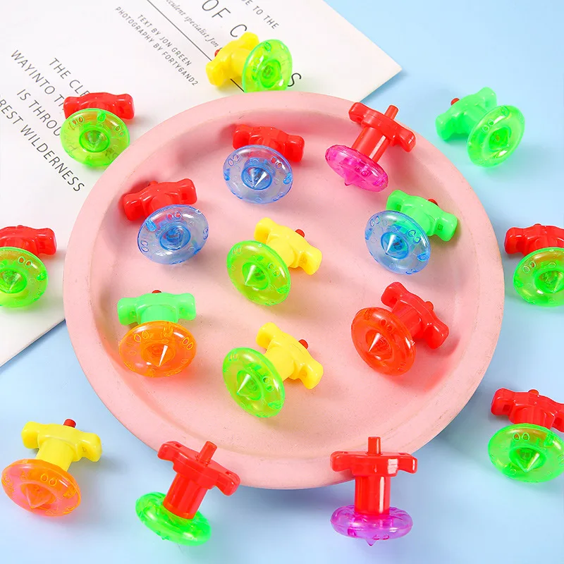 10pcs Mini Finger Spinning Gyro Toys Color Torsion Speed Decompression Kids Party Favors Birthday Gifts Pinata Fillers