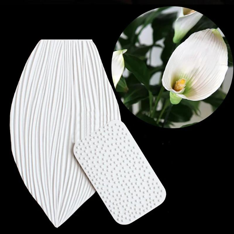 Food Safe Fondant Cake Mold Flower Petal Paste Super Large Calla Lily & Tulip Leaf Vein Silicone Mold Cake Decorating Tools