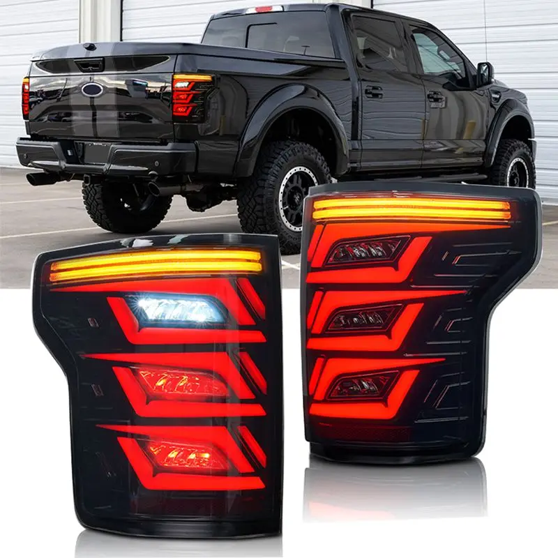 

Светодиодные задние фары в сборе для Ford F150 F-150 2015 2016 2017 2018 2019 с запуском анимации автомобильные задние фары аксессуары