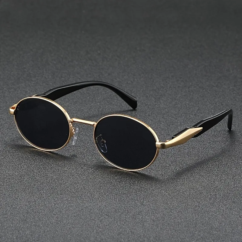 1pcs Retro Oval Metal Glasses Mirror Lenses, Ideal for Runni