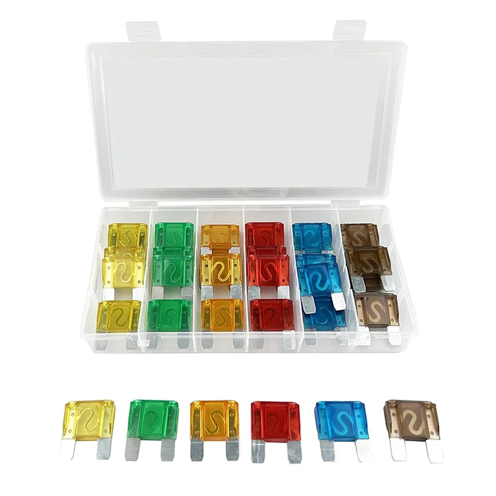 24-Piece ATX Maxi Car Blade Large Fuse Combo 6 Sizes 20A 30A 40A 50A 60A 70A Fusible Fuse Combo