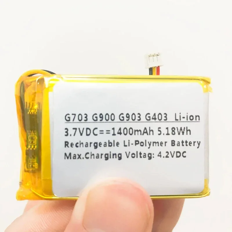 بطارية 3.7 فولت 1400 مللي أمبير في الساعة لماوس الألعاب Logitech G900 G703 G903 Chaos Spectrum وG403 Prodigy RGB 533-000130