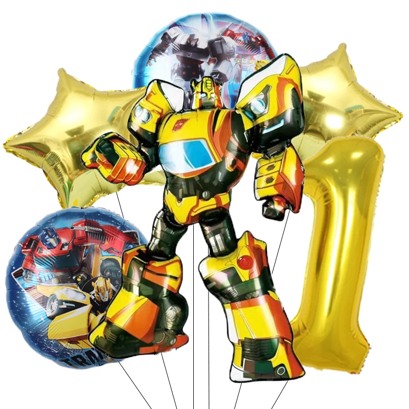 Cartoon Transformation Theme Balloon Birthday Party Decorations Aluminum Film Digital Balloon Gift Shower
