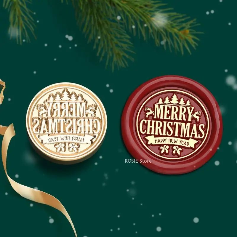 Snowflake Wax Seal Stamp Scrapbook Brass Stamp Replacement Head Elk Christmas Tree Seal Decoration Christmas Gift Decoration