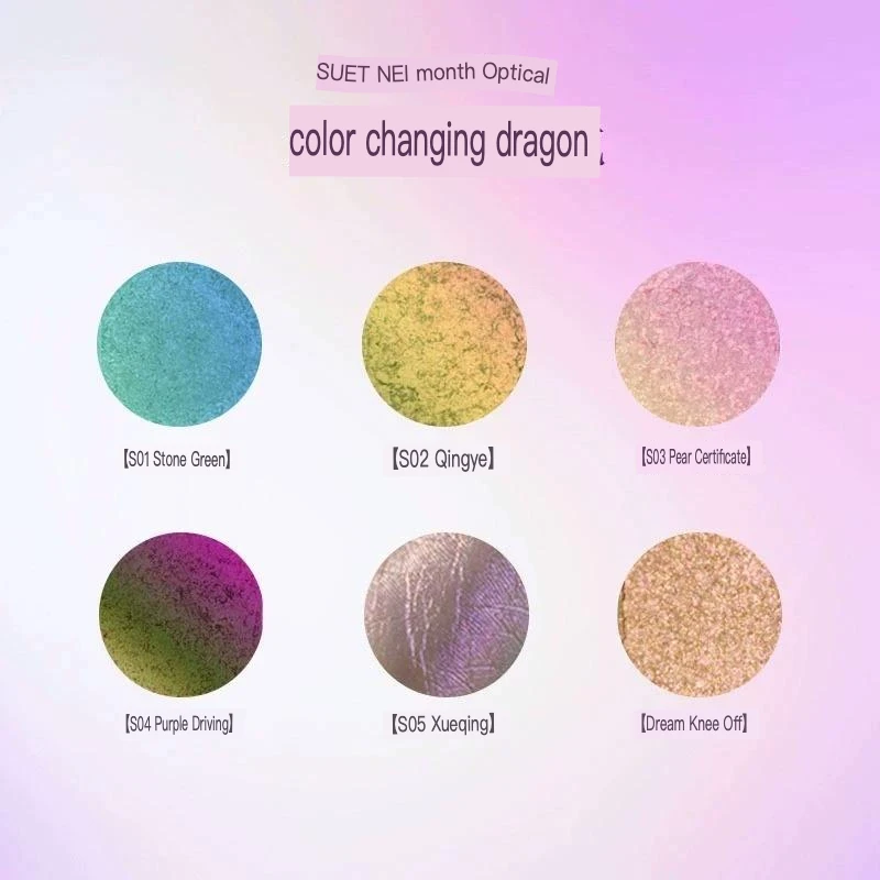 

SUETNEI's new self-created eyeshadow palette features a matte chameleon pearlescent purple base color