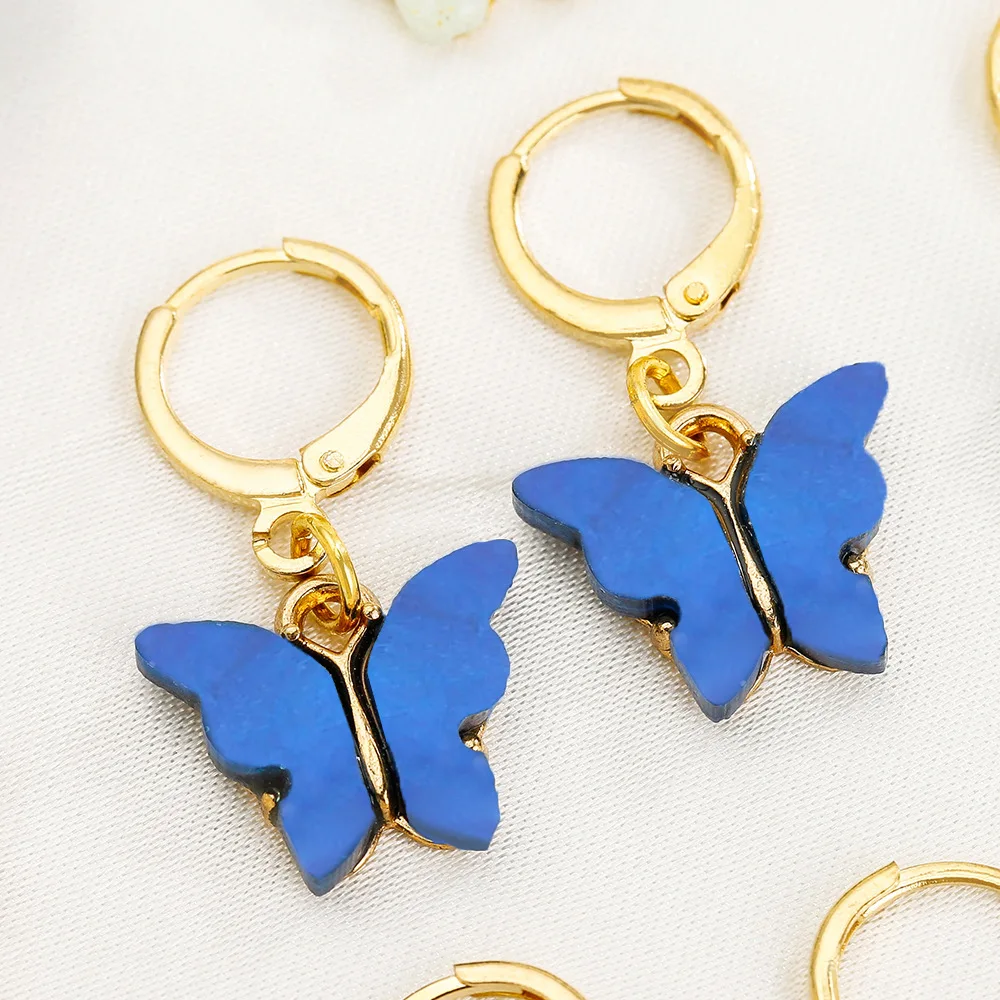 

diy Korean-style new jewelry, fashionable and trendy colorful acrylic butterfly fashion clothing accessories