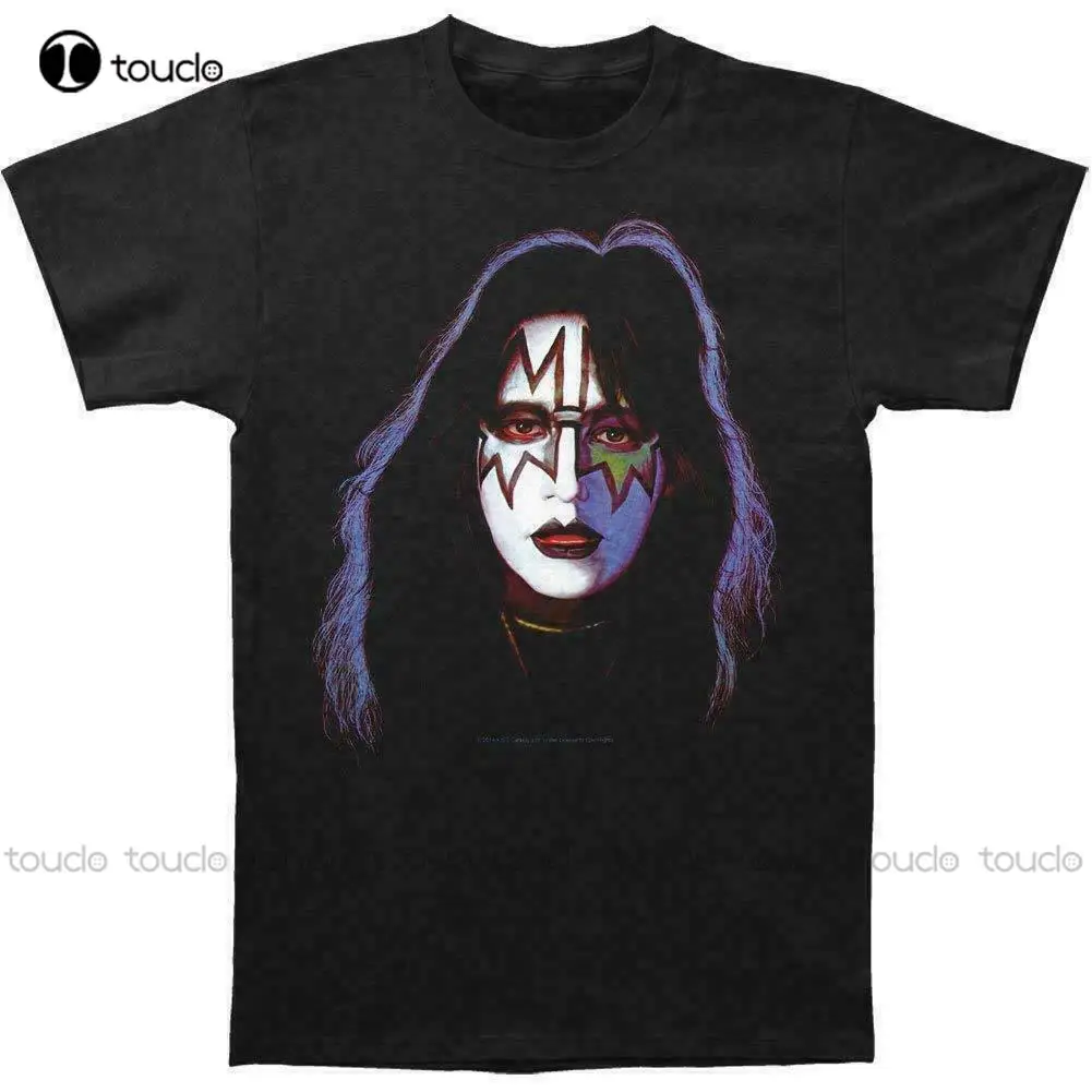 Ace Frehley Face Makeup Black T-Shirt Xs-5Xl Size White Shirt Custom Aldult Teen Unisex Digital Printing Tee Shirts New Popular