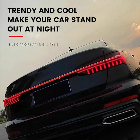 아우디 A6 A6L C8 차량용 다이나믹 플로잉 라이트 테일 램프 2019-2024 업그레이드 브레이크 라이트 리어 범퍼 테일램프